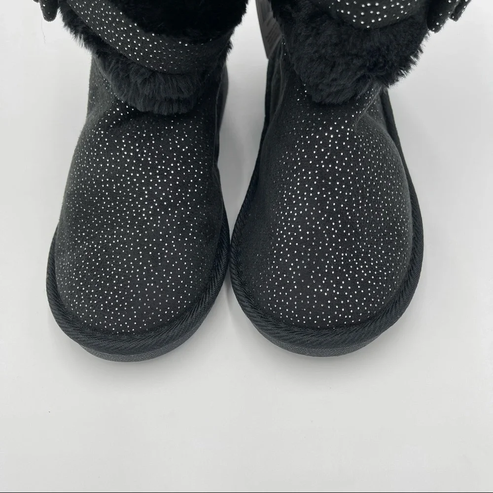 BEBE Shimmer Microsuede Faux Fur Short Boot